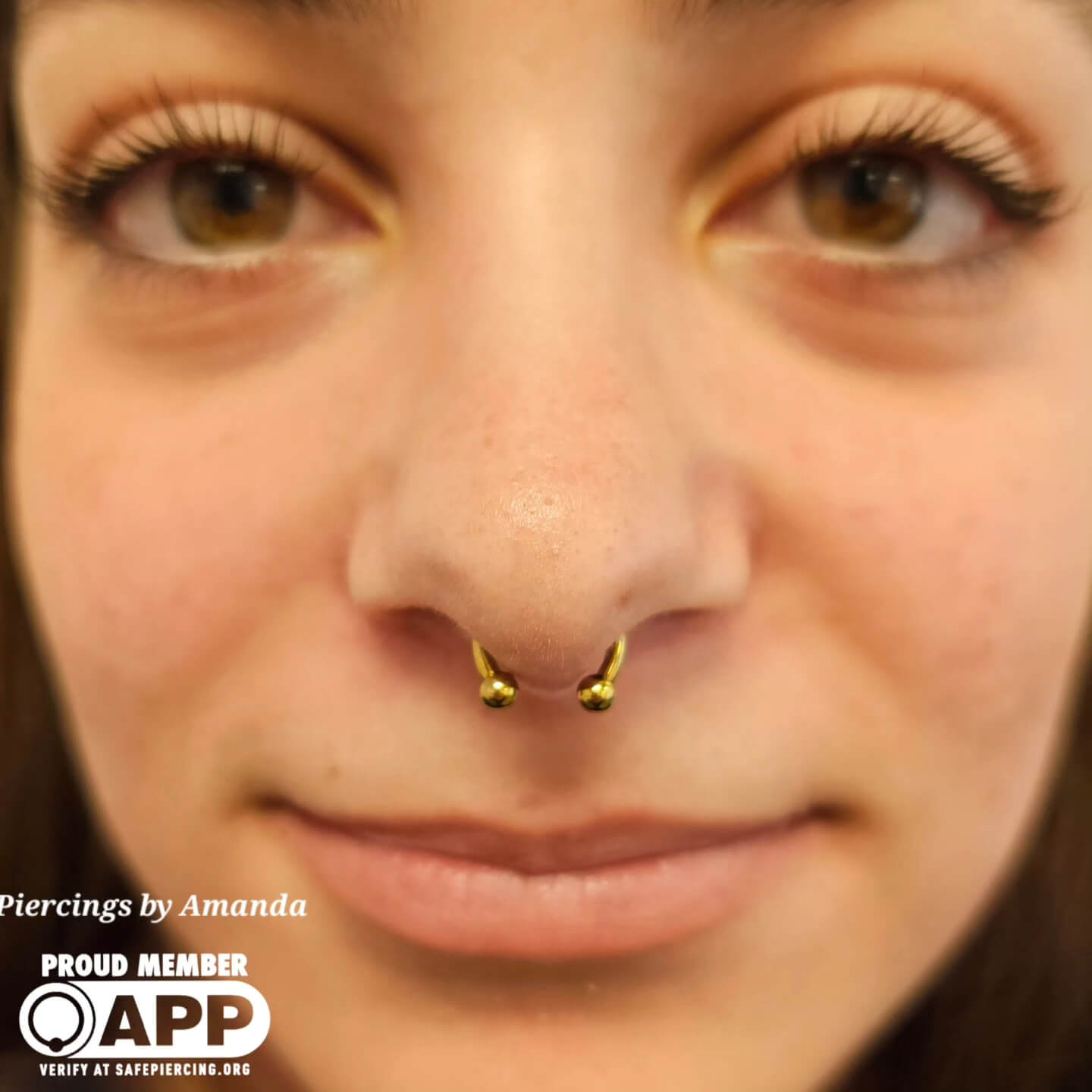 Fresh Septum piercing Amanda did with implant grade titanium